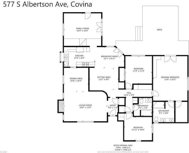 577 S Albertson Ave, Covina, CA 91723 - floor plan / room layout