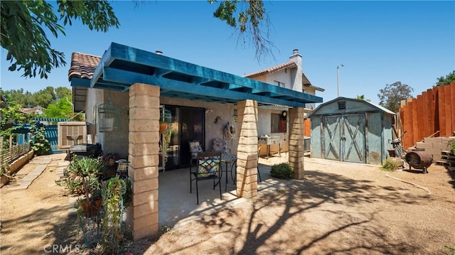 3458 Santa Barbara Ct, Palmdale, CA 93550 - rear view of house featuring a patio, a tile roof, and stucco siding