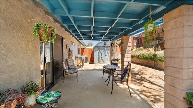 3458 Santa Barbara Ct, Palmdale, CA 93550 - fenced backyard featuring a patio and central AC unit