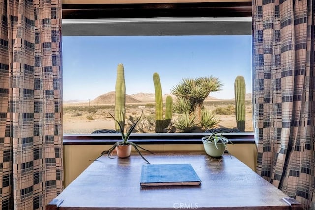 4171 Hughes Ln, Landers, CA 92285 - dining room with a mountain view and healthy amount of natural light
