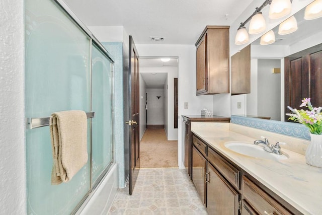 1466 Pacific Ave, Norco, CA 92860 - full bathroom featuring vanity, shower / bath combination with glass door, baseboards, and tile patterned flooring