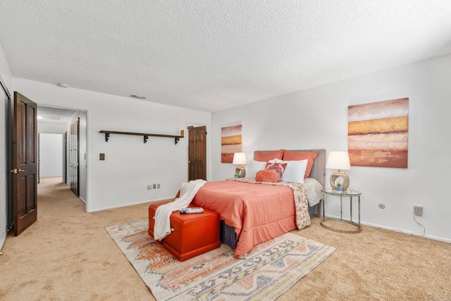 1466 Pacific Ave, Norco, CA 92860 - bedroom with light colored carpet, a textured ceiling, and baseboards