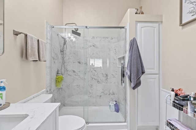 16251 Malaga St, Fontana, CA 92336 - full bath with a stall shower, toilet, and vanity