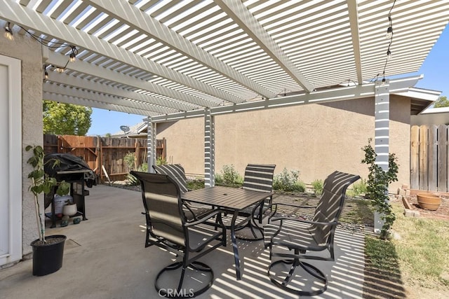 16251 Malaga St, Fontana, CA 92336 - view of patio / terrace with outdoor dining space and a pergola