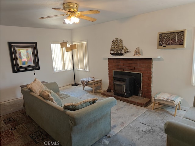 49438 Conejo Rd, Morongo Valley, CA 92256 - living area featuring ceiling fan and baseboards