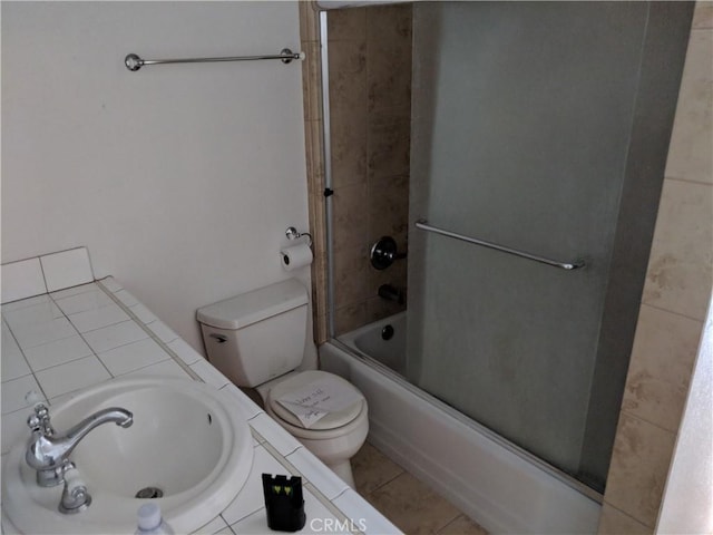49438 Conejo Rd, Morongo Valley, CA 92256 - bathroom featuring washtub / shower combination, vanity, and tile patterned flooring