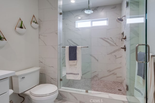7411 Brava St, Carlsbad, CA 92009 - full bath with a stall shower, toilet, and vanity