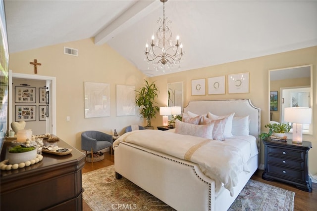 6617 Oak Forest Dr, Oak Park, CA 91377 - bedroom featuring a chandelier and dark wood finished floors