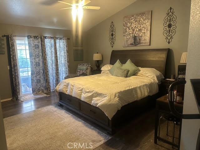 11420 Lasselle St, Moreno Valley, CA 92557 - bedroom with wood finished floors and ceiling fan