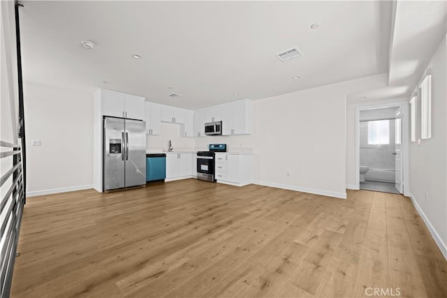 5218 Auckland Ave, Toluca Lake, CA 91601 - unfurnished living room with a sink, light wood finished floors, and baseboards