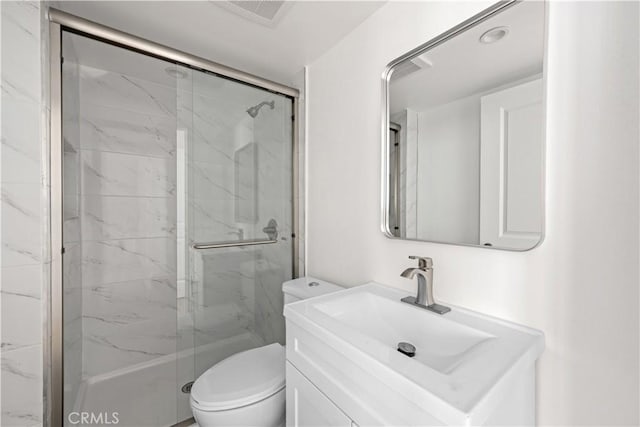 5218 Auckland Ave, Toluca Lake, CA 91601 - full bath with a marble finish shower, toilet, and vanity