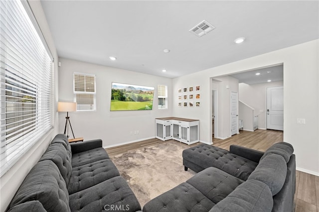 40620 Melrose Dr, Temecula, CA 92591 - living area featuring wood finished floors, recessed lighting, and baseboards