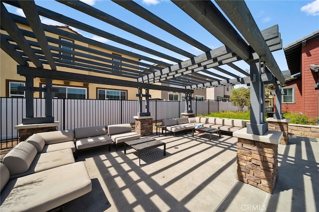 40620 Melrose Dr, Temecula, CA 92591 - view of patio / terrace featuring an outdoor living space and a pergola