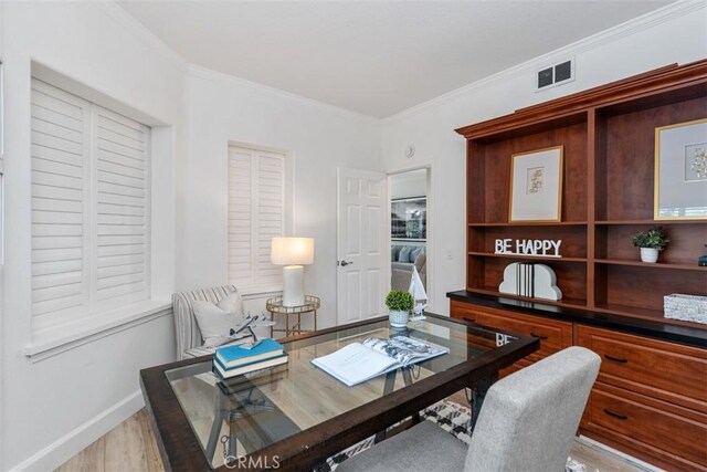 24882 Summerwind, Dana Point, CA 92629 - home office with light wood finished floors, crown molding, and baseboards