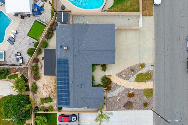 8535 La Vine St, Rancho Cucamonga, CA 91701 - view from above of property featuring a pool