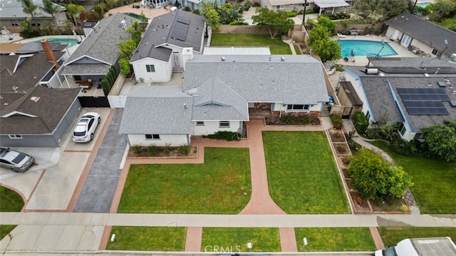 17148 Stare St, Northridge, CA 91325 - aerial view of residential area featuring a pool area