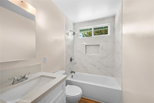 5852 Raphael Dr, Huntington Beach, CA 92649 - full bath featuring toilet, vanity, and shower / washtub combination