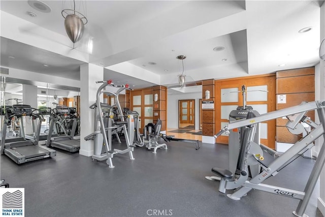 100 S Alameda St Unit 162, Los Angeles, CA 90012 - gym with a raised ceiling