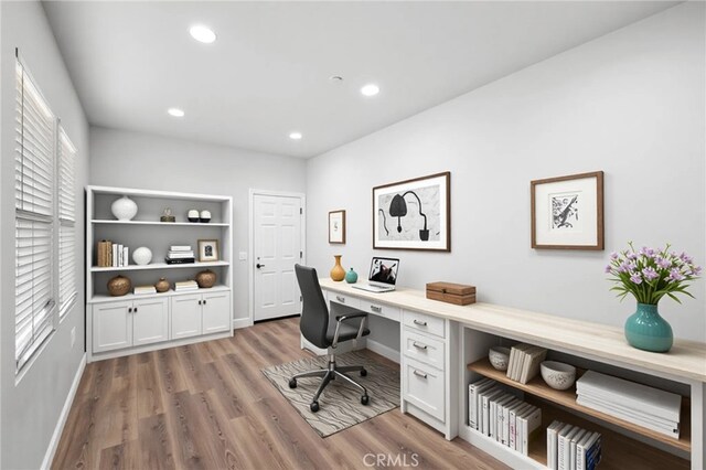 30183 Redding Ave, Murrieta, CA 92563 - office space featuring wood finished floors, baseboards, and recessed lighting