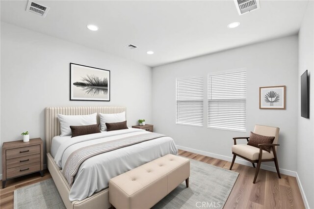 30183 Redding Ave, Murrieta, CA 92563 - bedroom with light wood-style flooring, recessed lighting, and baseboards