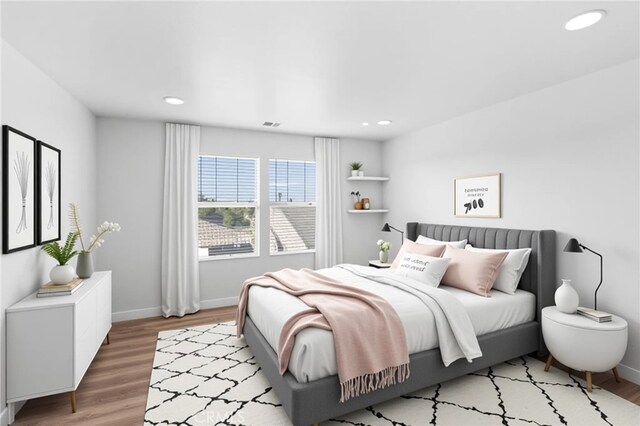 30183 Redding Ave, Murrieta, CA 92563 - bedroom with light wood finished floors, baseboards, and recessed lighting