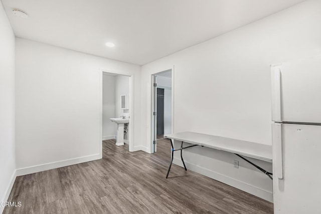 124 N Driskill St, Oxnard, CA 93030 - empty room featuring wood finished floors, baseboards, recessed lighting, and a smoke detector