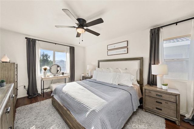 2226 Flash Ct, Perris, CA 92571 - bedroom featuring dark wood-style floors and ceiling fan