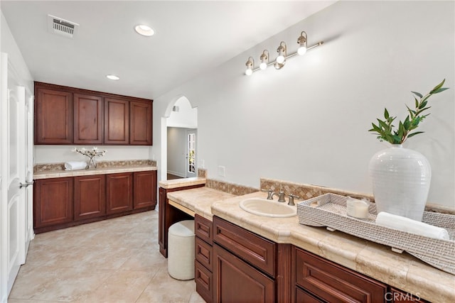 5571 Mountain View Ave, Yorba Linda, CA 92886 - full bath featuring vanity, recessed lighting, and tile patterned floors
