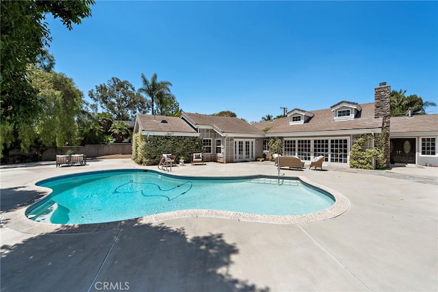 5571 Mountain View Ave, Yorba Linda, CA 92886 - view of pool featuring a patio area and french doors