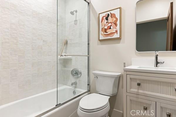 4958 Highland View Ave, Los Angeles, CA 90041 - bathroom featuring toilet, vanity, and enclosed tub / shower combo