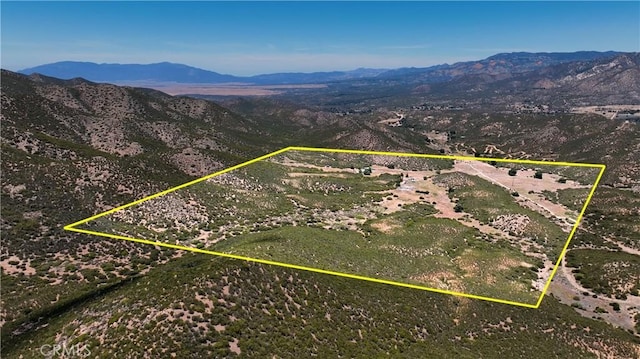 36255 Grapevine Canyon Rd, Ranchita, CA 92066 - aerial view of property's location featuring a mountainous background and property parcel outlined