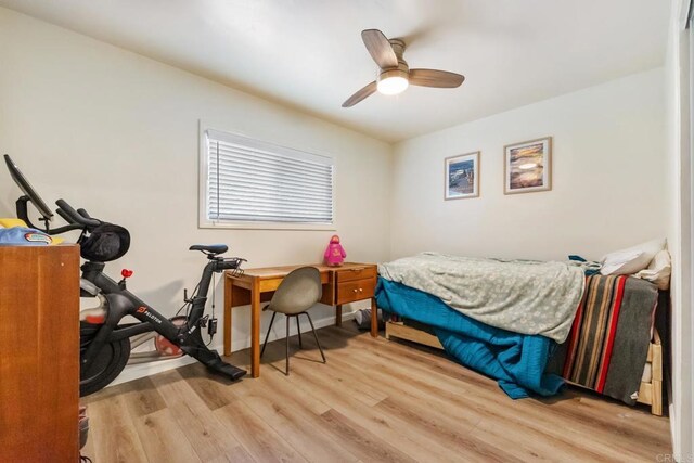 102733 3rd St, Encinitas, CA 92024 - bedroom with wood finished floors and a ceiling fan