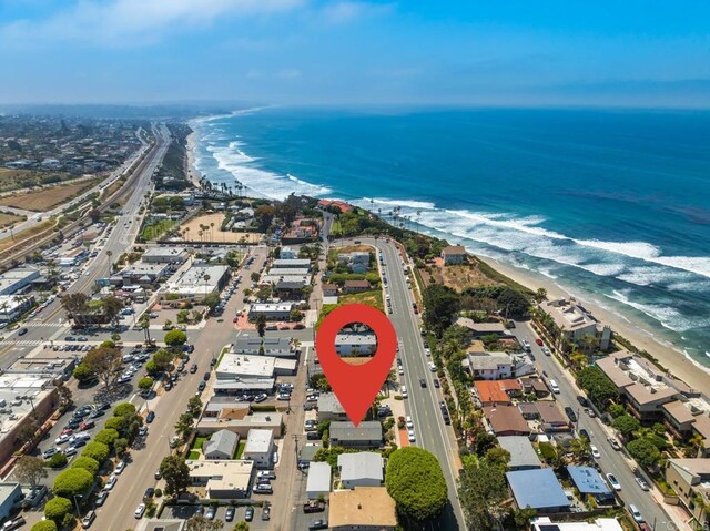102733 3rd St, Encinitas, CA 92024 - aerial overview of property's location featuring waterfront with a beach