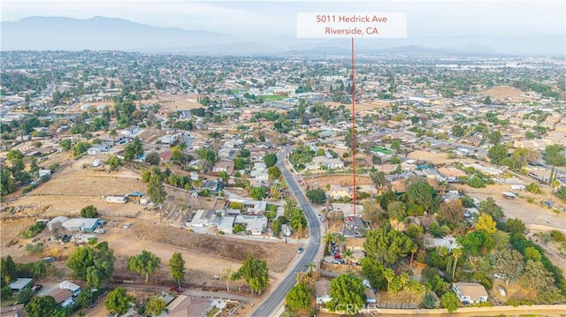 5011 Hedrick Ave, Riverside, CA 92505 - aerial overview of property's location featuring mountains