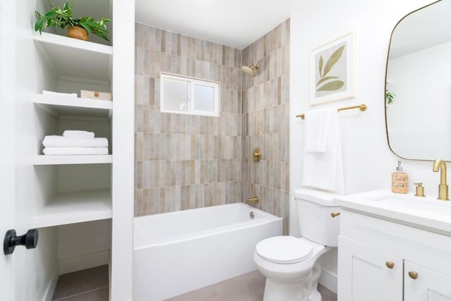 444547 N 42nd St, San Diego, CA 92116 - full bathroom featuring vanity, toilet, shower / tub combination, and tile patterned flooring
