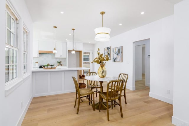 444547 N 42nd St, San Diego, CA 92116 - dining room featuring light wood-type flooring, recessed lighting, and baseboards