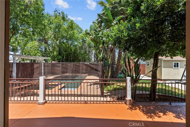 15711 Hiawatha St, Granada Hills, CA 91344 - view of pool with a fenced backyard and a patio area