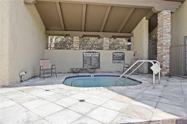 1345 Cabrillo Park Dr Unit J08, Santa Ana, CA 92701 - view of pool featuring a pool and a patio