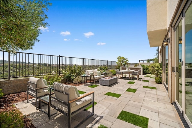 1844 Aliso Canyon Dr, Lake Forest, CA 92610 - fenced backyard featuring a patio area and an outdoor living space with a fire pit