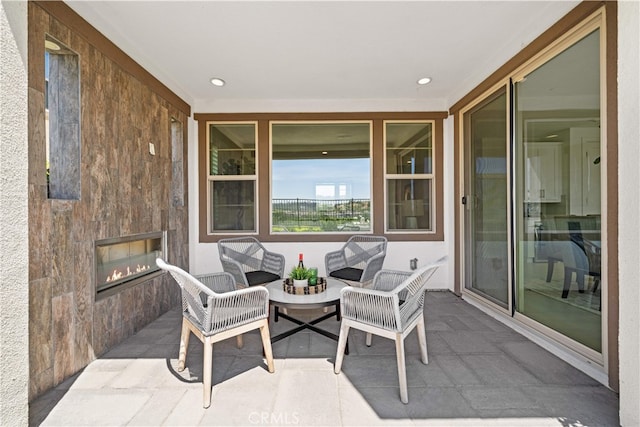 1844 Aliso Canyon Dr, Lake Forest, CA 92610 - view of patio with a glass covered fireplace