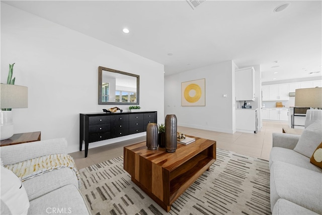 1844 Aliso Canyon Dr, Lake Forest, CA 92610 - living area featuring recessed lighting, baseboards, and light tile patterned flooring
