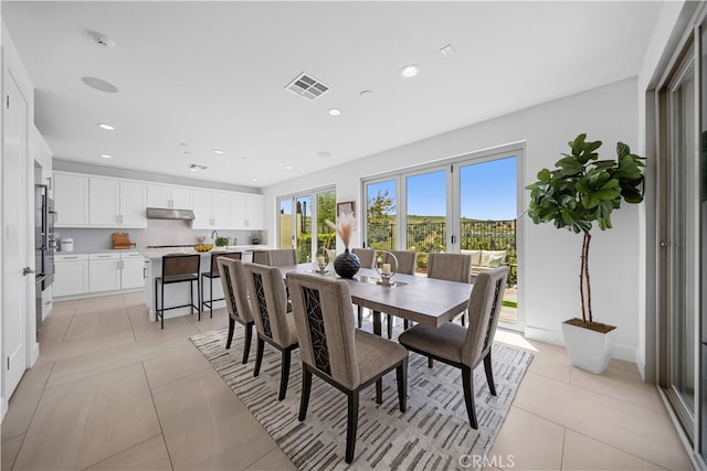 1844 Aliso Canyon Dr, Lake Forest, CA 92610 - dining area with light tile patterned flooring and recessed lighting
