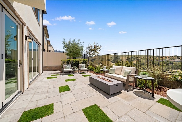 1844 Aliso Canyon Dr, Lake Forest, CA 92610 - fenced backyard featuring a patio and an outdoor living space with a fire pit