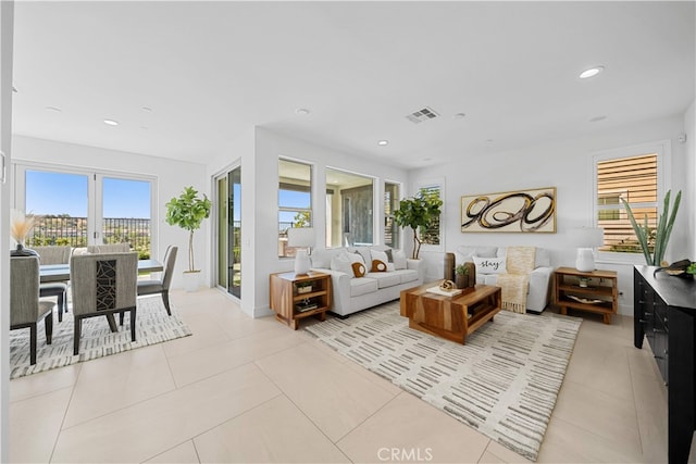 1844 Aliso Canyon Dr, Lake Forest, CA 92610 - living room with light tile patterned flooring and recessed lighting