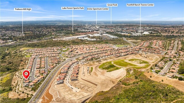 1844 Aliso Canyon Dr, Lake Forest, CA 92610 - aerial overview of property's location with nearby suburban area