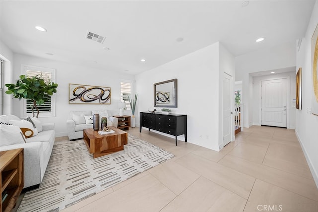1844 Aliso Canyon Dr, Lake Forest, CA 92610 - living area with light tile patterned flooring, recessed lighting, and baseboards