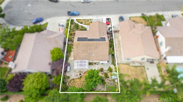 1457 Quiet Ct, Merced, CA 95340 - aerial perspective of suburban area with property parcel outlined