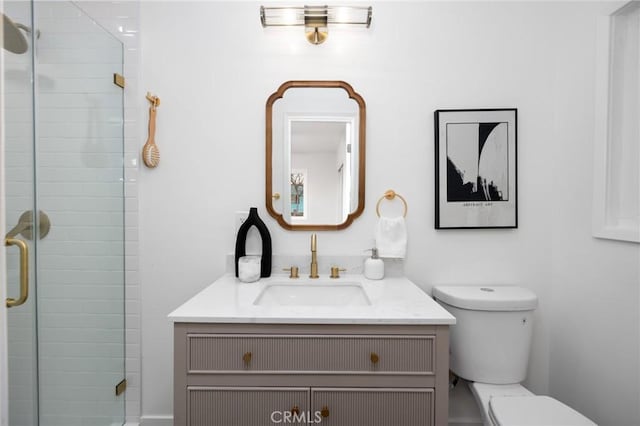 16243 Doublegrove St, La Puente, CA 91744 - full bathroom with toilet, an enclosed shower, and vanity