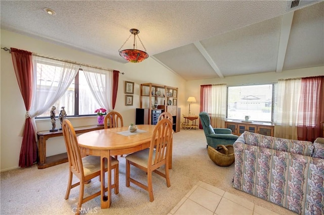 4185 Vanguard Dr, Lompoc, CA 93436 - dining space with light colored carpet and a textured ceiling