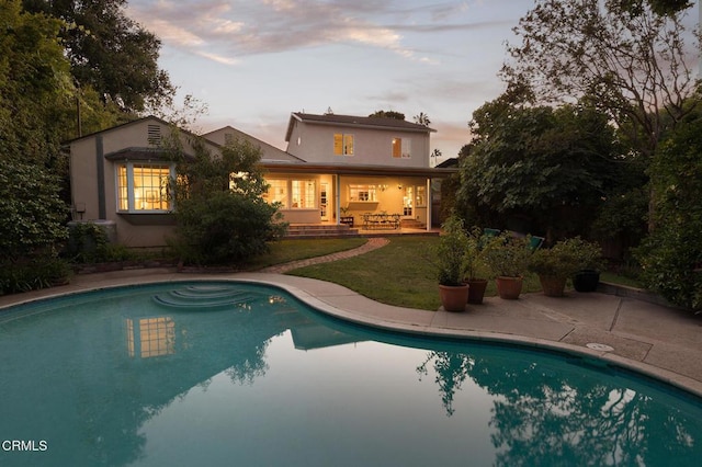 394 S Bonnie Ave, Pasadena, CA 91106 - outdoor pool with a patio and a yard